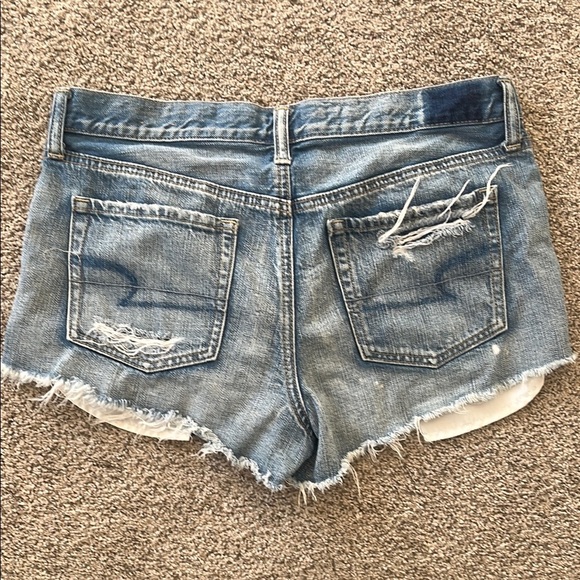 American Eagle Blue Distressed Jean Shorts - Picture 5 of 5